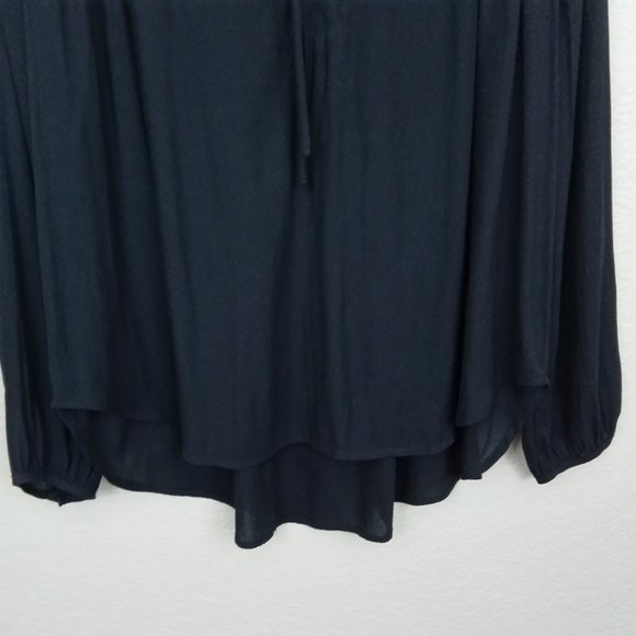 RO & DE Black Smocked High/Low Blouse Top S - Picture 4 of 13